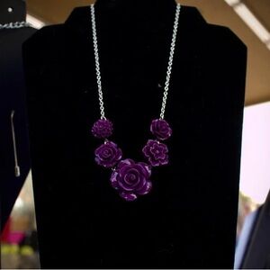 Silver and purple necklace
